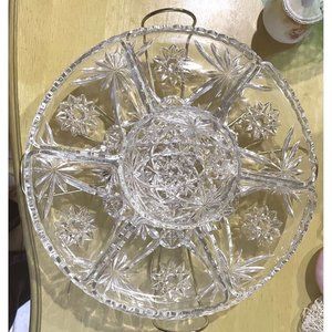 Anchor Hocking Lazy Susan Glass Relish Tray 9 Piece